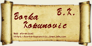 Borka Kopunović vizit kartica